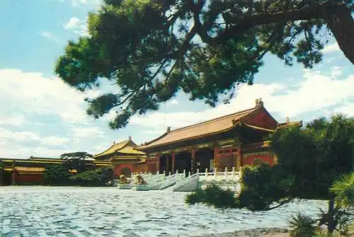 Postcard China Ning Shou Men oriental building gate