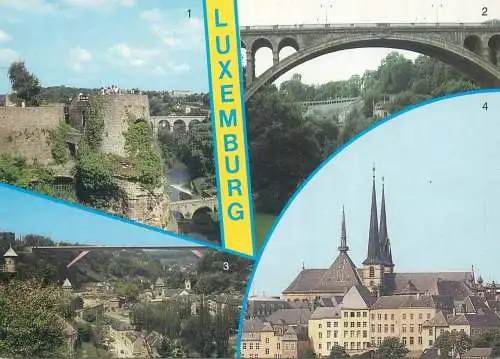 Postcard Luxembourg multi view 1986