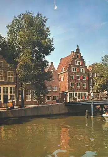 Postcard Netherlands Amsterdam canal