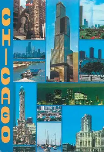 Postcard USA Chicago IL multi view 1981