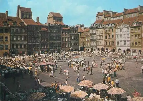 Postcard Poland Warszawa city centter square