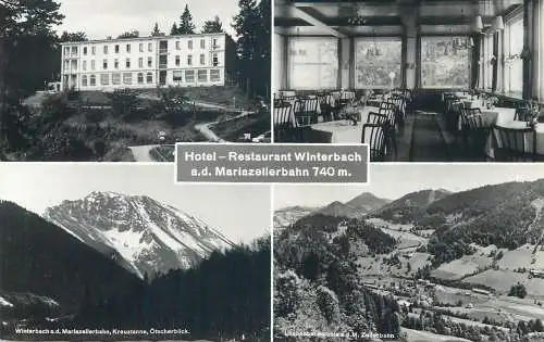 Postcard Austria Hotel restaurant Winterbach Mariazellerbahn multi view