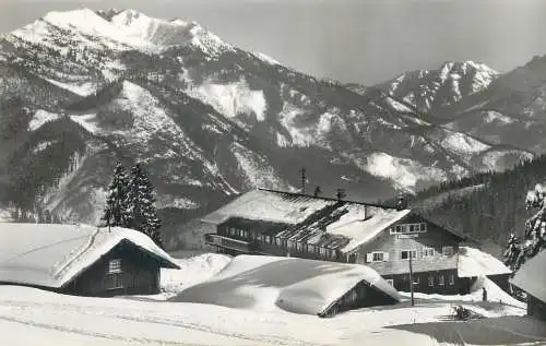 Postcard Germany Berggashtaus Obere Firstalm gegen Rotwandd und Sonnwendjoch 1968