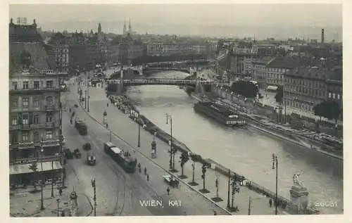 Postcard Austria Wien Kai aerial tram