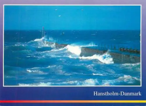 Denmark Hanstholm Roshage rough waves stormy sea Post card