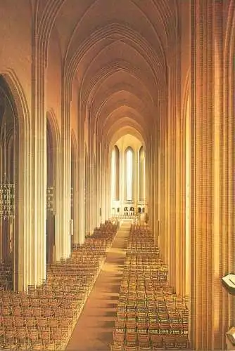 Postcard Denmark Copenhagen Grundtvig's Church inner aspect
