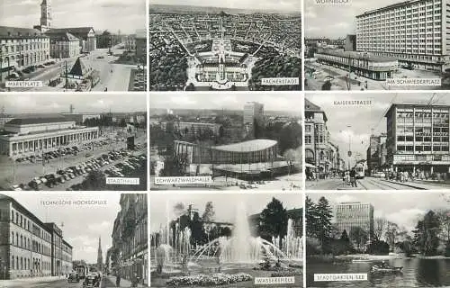 Postcard Germany Karlsruhe multi view