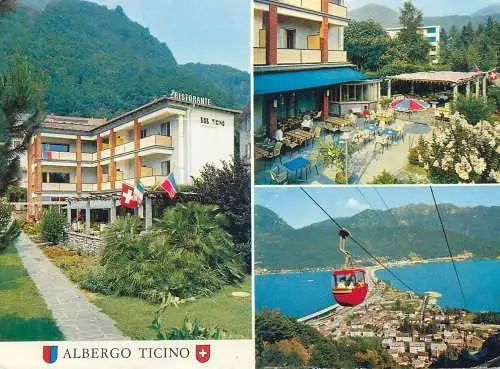 Postcard Switzerland Melide au Lac Albergo et Ristorante Ticino multi view