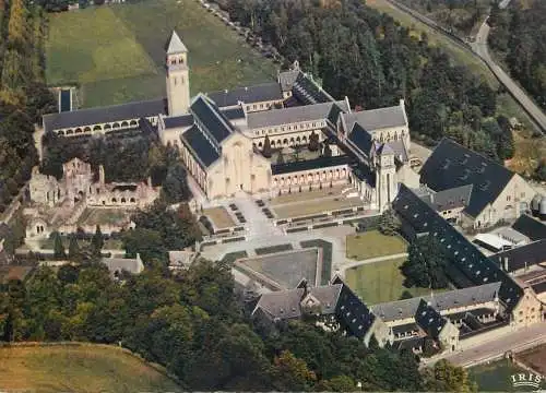 Postcard Belgium Abbaye N-D d'Orval vue aerienne
