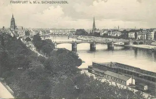 Postcards Germany Frankfurt am Main Sachsenhausen panorama