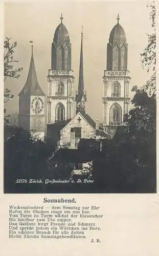 Postcards Switzerland Sonnabend church scene