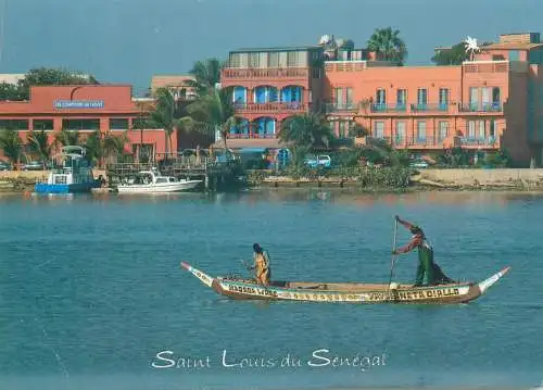 Postcard Senegal Saint Louis du Senegal boat trip types and scenes