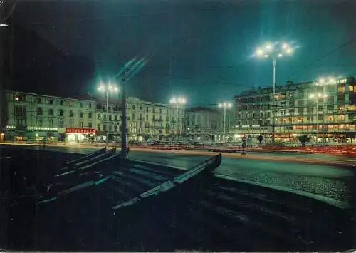 Postcard Italy Como Piazza Cavour nocturnal view