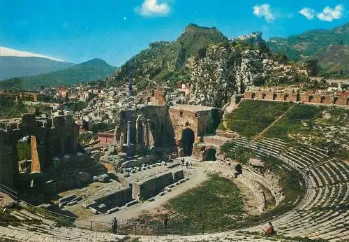 Postcard Italy Taormina Greek Theatre
