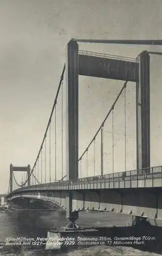 Postcards Germany Köln-Mülheim neue Mongebrucke
