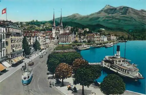 Postcards Switzerland Luzern Schweizerhofquai mit Rigi