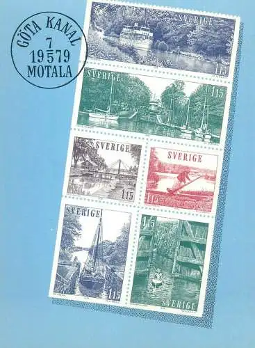 Postcard Sweden Gota Canal Motala stamp collection
