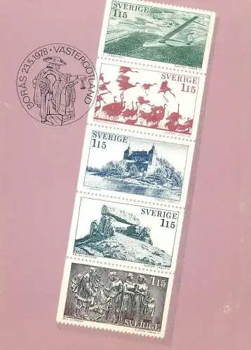 Postcard Sweden Vastergotland province stamp collection