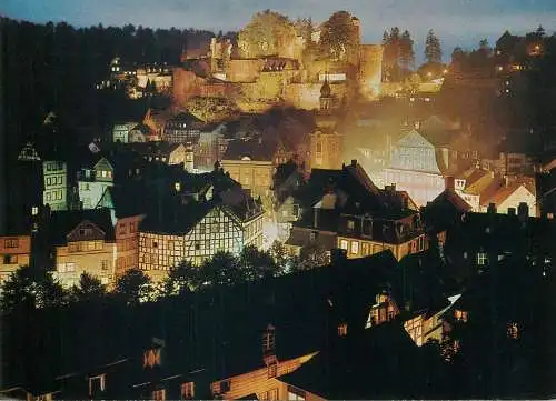 Postcard Germany Monschau Naturpark Nordeifel nocturnal aspect