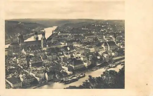 Postcards Germania Passau vom Oberhaus panorama