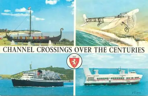 Postcards UK and France channel crossings over the centuries