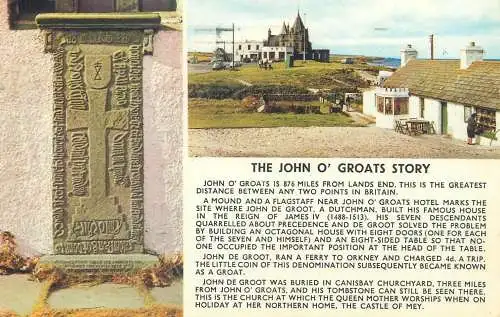 Postcards Uk Scotland Caithness grave of John de Groot at Canisbay church 1968