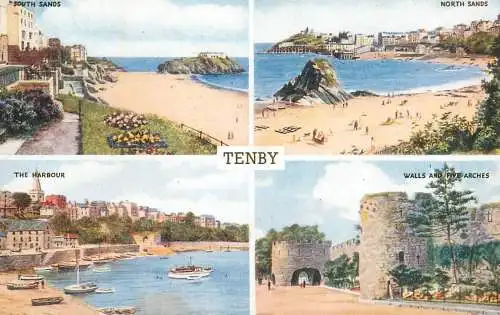 Postcards Uk England Tenby multi view