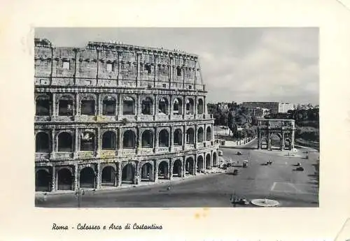 Postcards Italy Roma (Rome) Colosseum and Constantine Arc