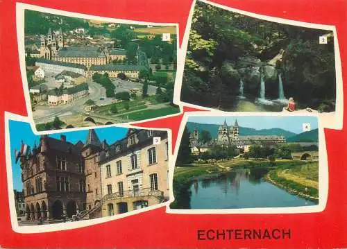 Postcard Luxembourg > Echternach multi view aerial 1980