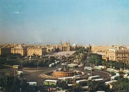 Postcard Malta Floriana with Triton fountain