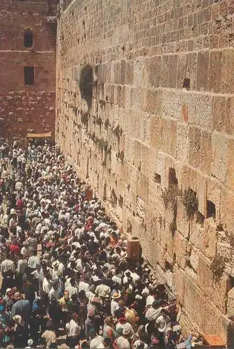 Postcard Israel Jerusalem the wailing wall