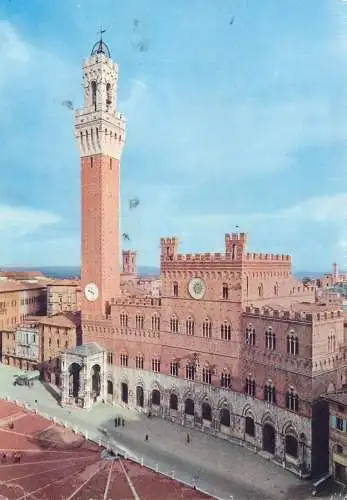 Postcard Italy Siena hotel de ville 1957