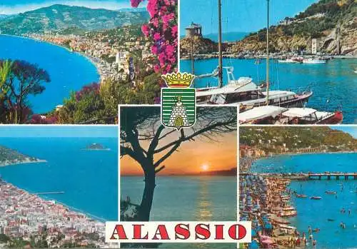 Postcard Italy Alassio multi view