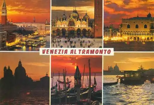 Postcard Italy Venice Piazza S. Marco multi view 1986