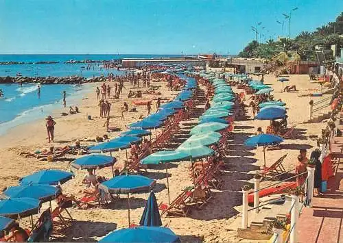 Postcard Italy San Remo beach 1987