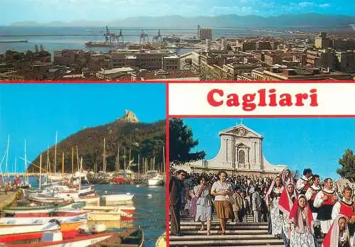 Postcard Italy Cagliari multi view 1987