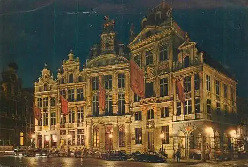 Postcard Belgium Bruxelles Grand square night view