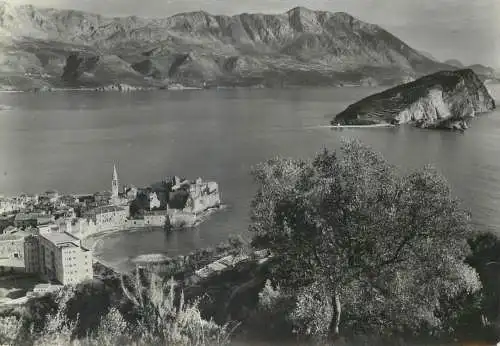 Postcard Montenegro Budva aerial