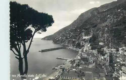 Postcard Italy Amalfi vista dall' alto coast scene