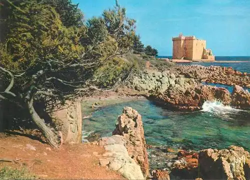 Post card France Cote d'Azur Ile Saint Honorat XI century fortified monastery