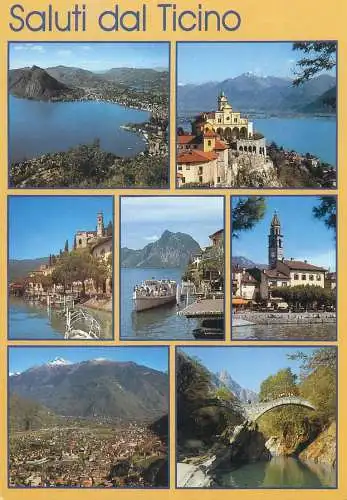 Postcard Switzerland Greetings from Ticino multi view