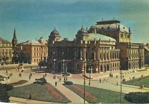 Postcard Croatia Zagreb Croatian National Theatre