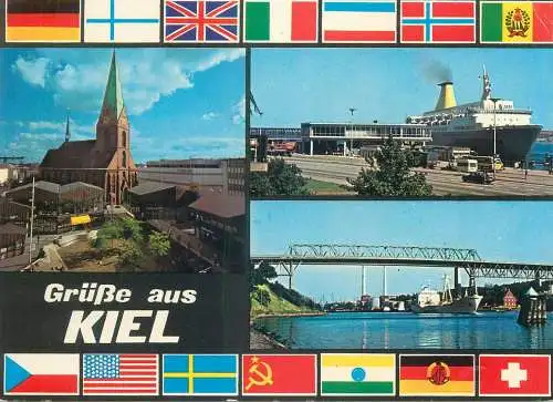 Postcard Germany Grusse aus Kiel multi view