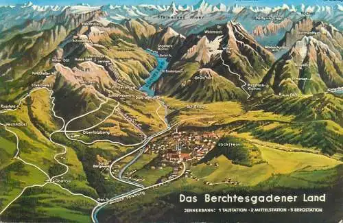 Postcard Germany Berchtesgadener Land satellite view