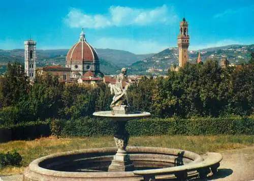Postcard Italy Firenze panoramic view from Boboli-garden