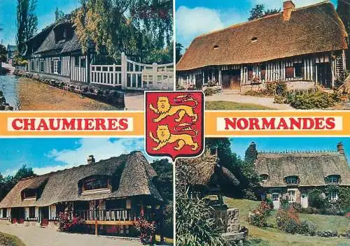 Postcard France Chaumieres Normandes 1988 multi view
