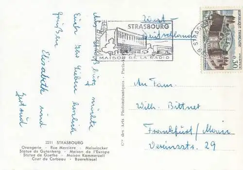 Postcard France Strasbourg multi view