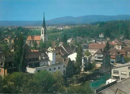 Postcard Switzerland Laufen panorama
