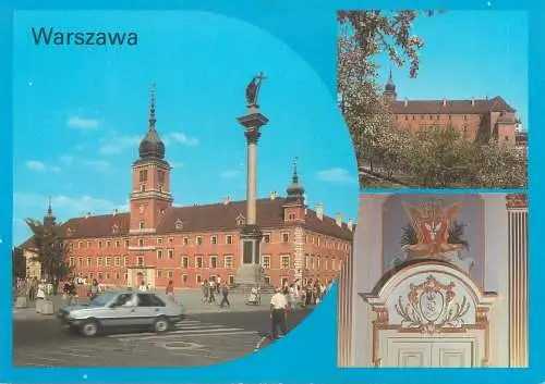 Postcard Poland Warsaw multi view