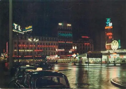 Postcard Belgium Bruxelles Rogier square night view